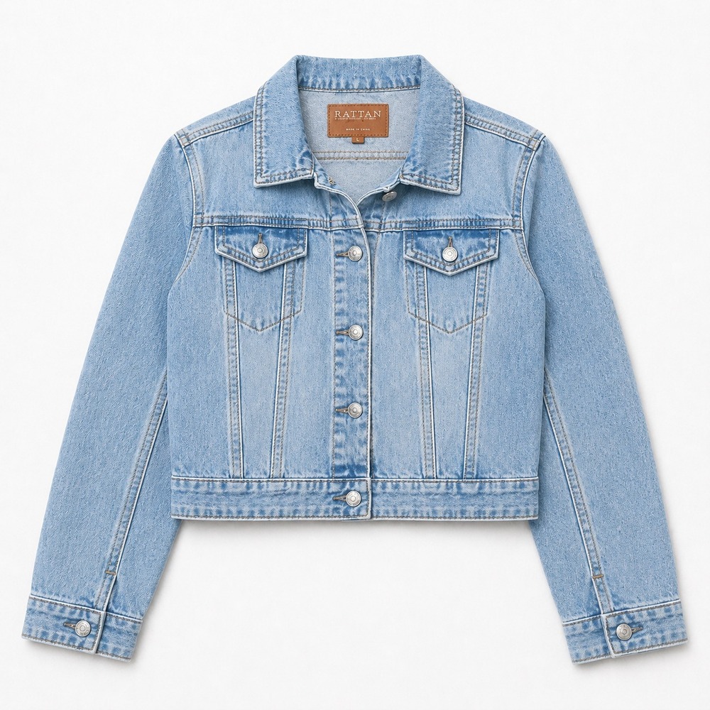 Bitten Sarah Jessica Parker Womens L Denim Jacket Cropped Light Wash Jean Coat